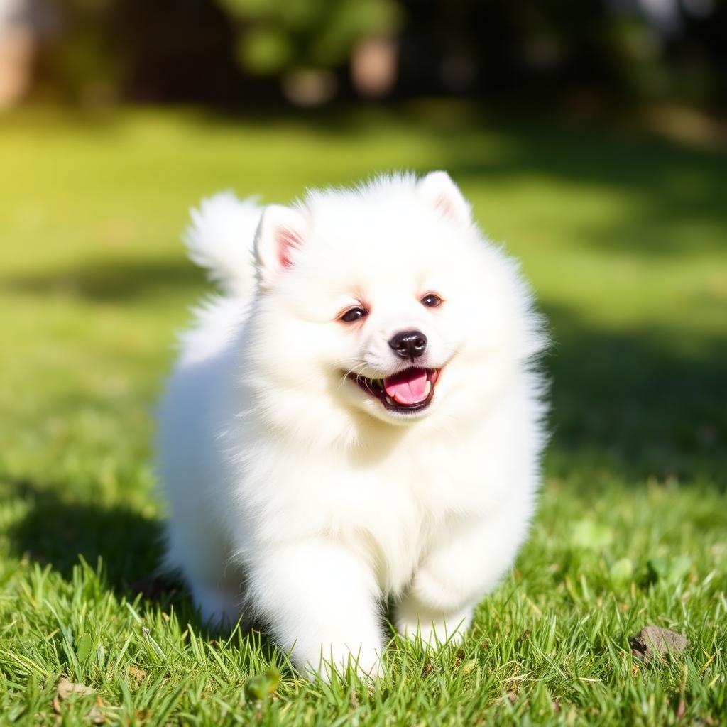 Cachorro Samoyedo Thor con su familia en Bogotá